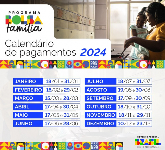 Governo divulga calendário de pagamentos do Bolsa Família para 2024